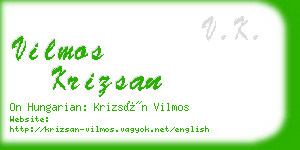 vilmos krizsan business card